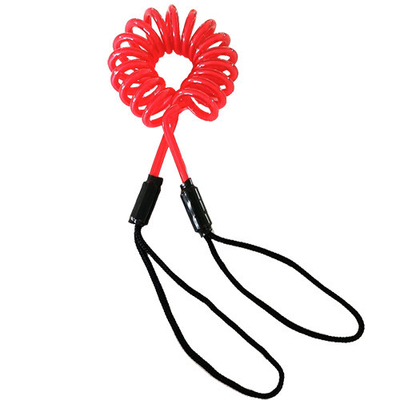 Handsicherheits-Spulen-Werkzeug-Lanyard Red Plastic Coiled Loop-Abzugsleine