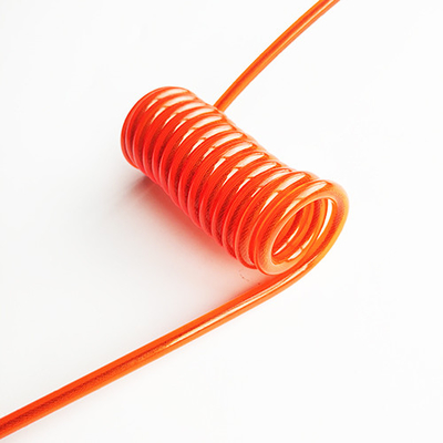 Sicherung Stahldraht Spirale Federgarnitur Klar Orange Kunststoff PU beschichtet