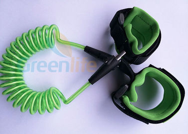 Einziehbare Plastikfrühlings-Baby-Handgelenk-Verbindung mit Bügel-Grün 1.5M ausgedehnt Länge