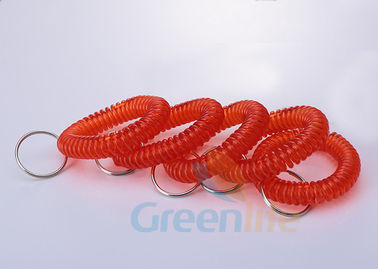 Rote Farbplastikhandgelenk-Spulen-Schlüssel-Halter Stetchable mit Schlüsselring-Leichtgewichtler