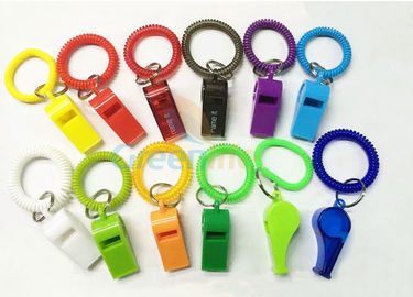 Flex farbige Plastikhandgelenk-Spule mit Pfeifen-weichen Frühlings-Spulen-Schlüsselanhängern