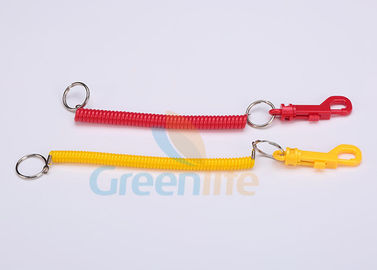 Materielle rote gelbe Spule Keychain EVA mit Klipp, Schwenker-Frühlings-dehnbare Schlüsselanhänger