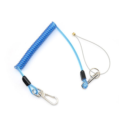Durchsichtige Kunststoffblaue Wickeldrahtseile Schnürband Werkzeugsicherheitsschnürband