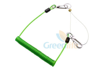 Hohe Sicherheits-Grün-Spulen-Werkzeug-Abzugsleine PU beschichtete Kabel-Werkzeug kundengebundene Länge