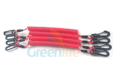 Zurückhalten-Leinen-Handwerkzeug-Abzugsleinen-kundenspezifischer Rot-Spiralen-Bügel mit Plastikhaken/Ring