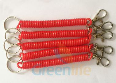 Rotes Schlüssel-Spiralen-Spulen-Schlüsselanhänger-Sicherheits-Produkt Eco freundliches starkes PU-Material