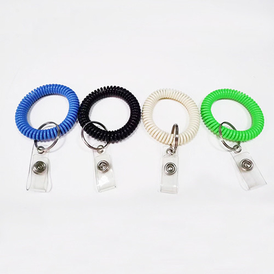 Körper farbige Stretchable Plastikarmband-Handgelenk-Spule mit Schlüsselring